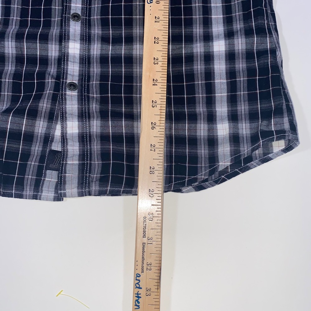 Harley Davidson Mens Plaid‎ Short Sleeve Button Up Shirt Black White Size M - Picture 5 of 8